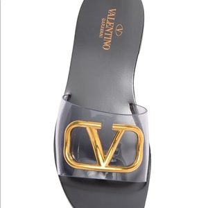 Valentino Garavani transparent V-Logo slides